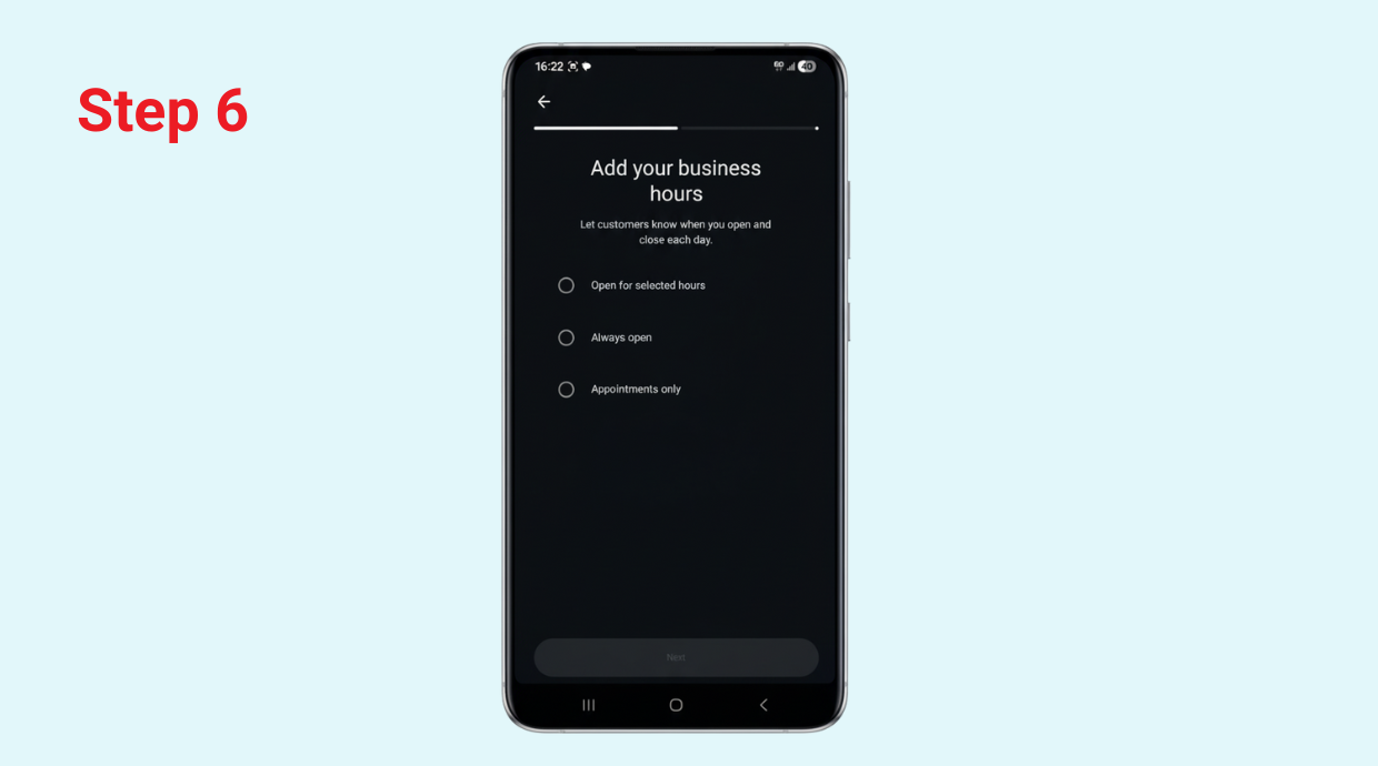 how to add WhatsApp business hours